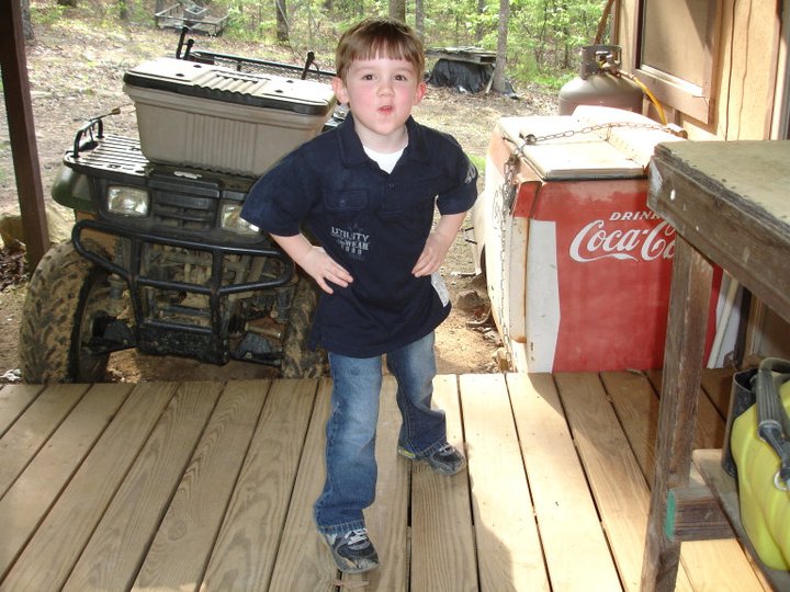 Ezra always has a blast at the cabin. Please not the coke machine changed down. Such a man thing! Nobody touch my stuff!