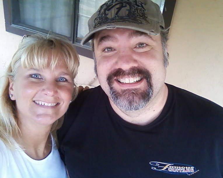 My bro & I standing on the porch of Pa's cabin! 