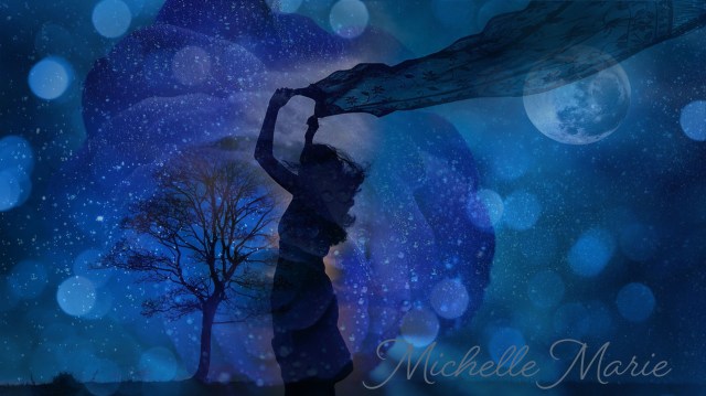 Blue art, caught between